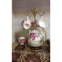 欧式金属铁艺咖啡杯架挂杯子架马克杯情侣杯茶水杯碟盘水壶晾杯架