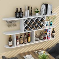 创意酒柜吊柜壁挂酒架餐厅墙壁装饰饭店墙上悬挂现代简约实木格子