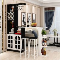 吧台桌家用酒柜组合玄关隔断柜客厅旋转欧式简约现代靠墙小吧台桌
