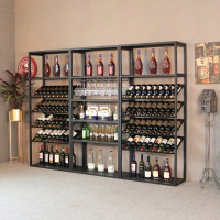 定制铁艺酒柜欧式落地创意展示架吧台店铺商家用多功能红酒挂杯架