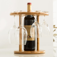 竹制酒架红酒架创意简约葡萄酒楠竹酒架酒杯架酒柜摆件