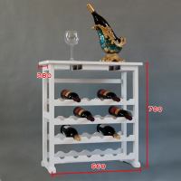 美式乡村实木葡萄酒架带杯挂落地陈列架酒柜摆架红酒白色楸木制
