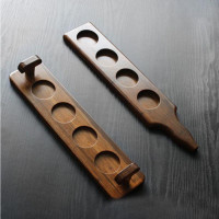 高品质精酿啤酒杯架试饮实木杯托手提T型柄托盘4连小容量品尝酒杯