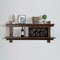 实木红酒架壁挂酒格水曲柳欧式创意悬挂洋酒杯架餐厅酒柜家具