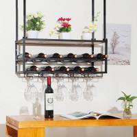 北欧墙上置物架酒架倒挂红酒杯架吧台壁挂酒柜家用创意悬挂酒架