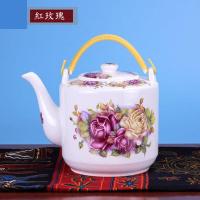 陶瓷茶壶大容量饭店凉水壶大号冷水壶青花提梁泡茶壶茶水壶冷水茶壶中国风陶瓷青花瓷冷水壶家用中国风水壶新款