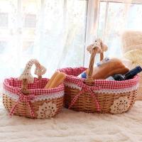 新品收纳篮柳藤编织篮子手提篮水果提篮礼品购物篮子采摘篮生活日用家居家庭清洁收纳整理用品储物篮收纳篮