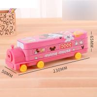 小学生文具盒迪士尼儿童多功能铅笔盒创意火车多层马口铁盒笔盒多色多款多功能生活日用收纳用品时尚创意简约收纳盒