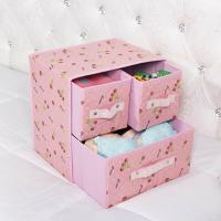糖果色创意抽屉式内衣收纳盒装文胸袜子内裤的盒子布艺可折叠收纳箱整理箱现代时尚印花生活日用收纳用品收纳盒