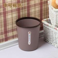 欧式客厅塑料垃圾桶家用厕所卫生间纸篓无盖带压圈厨房垃圾筒纸桶无盖圆筒形纸篓纯色糖果色收纳桶生活日用收纳用品