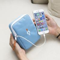 纯色简约数码收纳包数据线充电器充电宝耳机包电源移动硬盘手机袋大容量帆布现代时尚生活日用杂物收纳用品