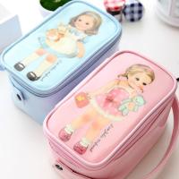 手包式韩国可爱芭比手拿收纳包大号化妆包洋娃娃化妆袋卡通印花时尚创意便携式拉链设计生活日用收纳用品收纳包