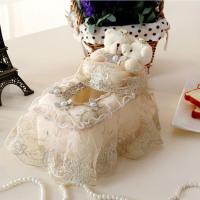 家用客厅蕾丝纸巾盒布艺可爱小熊欧式蕾丝车用纸抽盒抽纸盒包多功能生活日用收纳用品时尚创意简约收纳盒纸巾盒