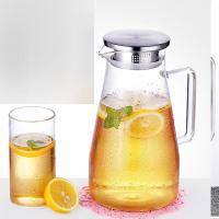 冷水壶玻璃耐高温凉水杯大容量家用大号耐热防爆果汁冰晾白开水瓶大容量多色多款多功能时尚创意生活日用家居器皿水壶