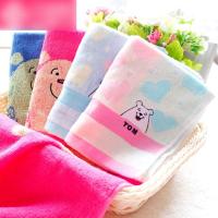 儿童毛巾可爱吸水方巾柔软洗脸小面巾4条装多色多款多功能生活日用收纳用品时尚创意简约收纳篮