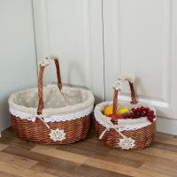 野餐篮水果篮藤编购物篮收纳篮鸡蛋篮编织篮小篮子竹篮手提篮菜蓝多色多款多功能生活日用收纳用品时尚创意简约收纳篮