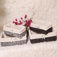 布艺桌面小号收纳篮迷你钥匙收纳筐藤编田园零食篮文具收纳盒多色多款多功能生活日用收纳用品时尚创意简约收纳篮