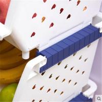 三层蔬菜篮厨房用品转角架塑料收纳篮收纳箱咖啡色不带轮子