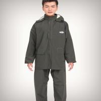 针织革军绿PVC透气分体雨衣道路建筑工矿劳保户外