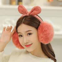 韩版可爱兔耳朵蝴蝶结耳罩冬季耳套仿兔毛绒保暖耳包女耳罩