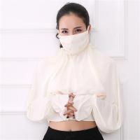 夏季冰丝绣花披肩防尘口罩 女士成人透气时尚三合一防晒口罩