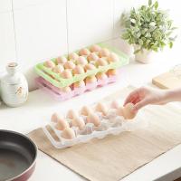 透明可叠加带手柄15格鸡蛋收纳盒 防碰鸡蛋保鲜收纳盒--3个装