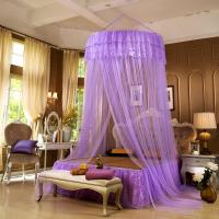 吊挂宫廷公主落地式大圆盘吊顶蚊帐 加高加密吊顶蕾丝花边韩版圆顶蚊帐单开门蚊帐