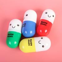 笑脸胶囊形便携收纳盒小毛巾