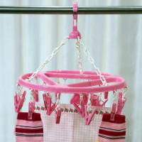 旋转式圆形加厚晒架晾衣架 防风晒衣架 晒衣夹18夹(SJ918) 颜色随机