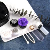 可爱双联盒花朵隐形近视眼镜盒收纳盒伴侣盒美瞳隐形眼镜盒子