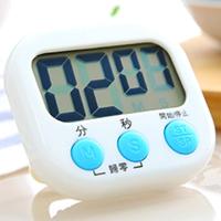 家用多功能计时器厨房定时器提醒器倒计时器秒表大屏幕可爱计时器-白色