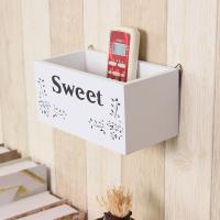 墙面挂架手机遥控器收纳盒壁挂式客厅创意木质置物架挂墙储物盒子