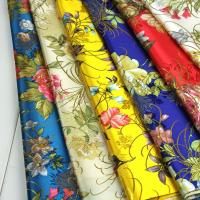 服装面料织锦缎布料牡丹花丝绸花布古装汉服和服绸缎布料-牡丹乳白1件=1米