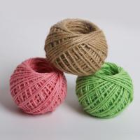 彩麻绳系列彩色复古风DIY手工编制彩色麻线家用捆绑彩麻绳-绿色三股 约60米