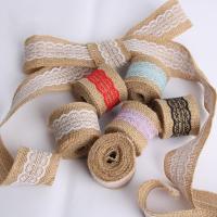 复古清新麻卷绸带彩麻蕾丝系列新款彩麻布鲜花包装材料-黑色 1个每袋