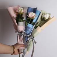 新款英文欧雅纸韩菲双色防水鲜花包装纸花束材料-藏青+品蓝 10张每包
