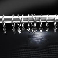 挂钩环不锈钢窗帘夹子扣配件床帘夹强齿力窗帘环圈-不锈钢色50个装