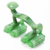 滚轮按摩器脚底头背部按摩颈椎小腿部手动穴位经络刷按摩刷-绿色如意按摩器