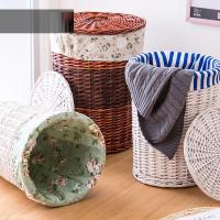家用大号收纳篮带盖藤编脏衣篮放脏衣服收纳筐玩具篮子衣物篓子