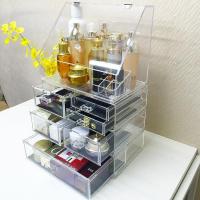 超大号透明化妆品收纳盒防尘护肤有盖亚克力桌面梳妆台口红置物架