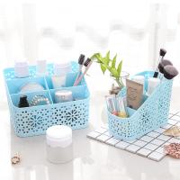 家用藤编化妆品收纳盒梳妆台桌面杂物遥控器文具收纳整理盒塑料