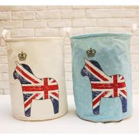 ()新款英伦小马脏衣篮收纳篮脏衣桶收纳桶折叠收纳整理(圆