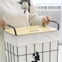 铁艺脏衣篮带轮子收纳筐北欧带盖子脏衣篓浴室收纳桶阳台整理箱