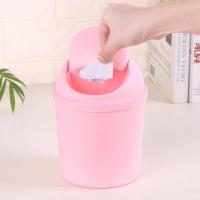 创意迷你桌面垃圾桶桌上摇盖卧室杂物收纳桶小号带盖塑料垃圾筒