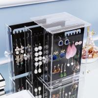 耳环耳钉展示架透明防尘亚克力首饰收纳盒公主耳饰展示架