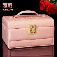 首饰盒公主欧式韩国带锁首饰收纳盒木质珠宝箱手饰品化妆盒子