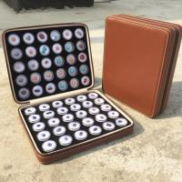 60只小圆盒裸石盒圆形宝石珠宝拉链包裸钻戒面展示盒子收纳首饰箱