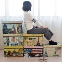 多功能收纳凳子储物凳可坐成人沙发凳折叠布艺玩具储物换鞋凳家用