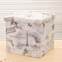 特价复古棉麻折叠收纳凳储物凳子换鞋凳布艺玩具收纳箱储物箱