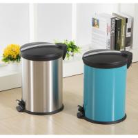 桶立坊 欧式脚踏不锈钢家用垃圾桶 静音时尚创意收纳桶 带盖